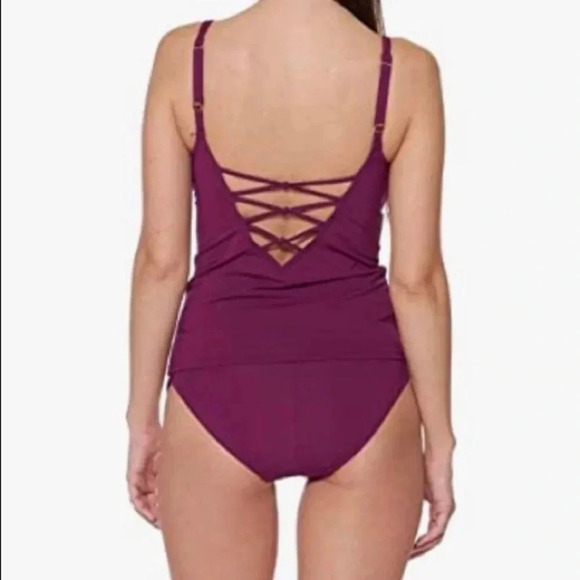 Bleu Rod Beattie Cherry Wine Tankini Swimsuit Set - Picture 3 of 10